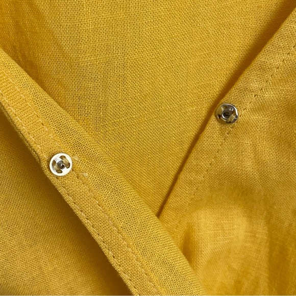 Anthropologie Calligraphie Snap button Linen Top XL - Picture 3 of 7